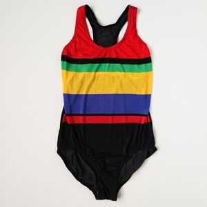 Vintage Dolfin 90's Striped One Piece Swimsuit